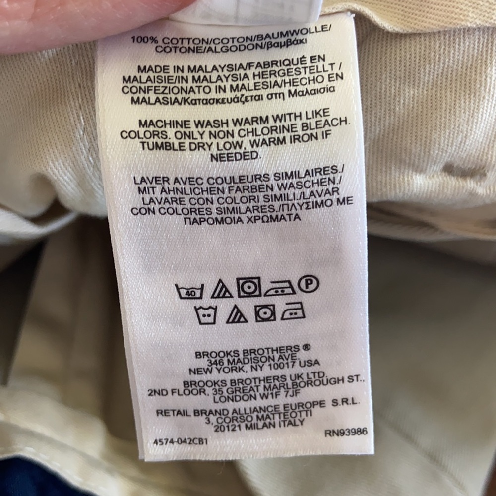 BROOKS BROTHERS ADV. TAN CLARK COTTON CHINO 32/31 - Picture 5 of 5